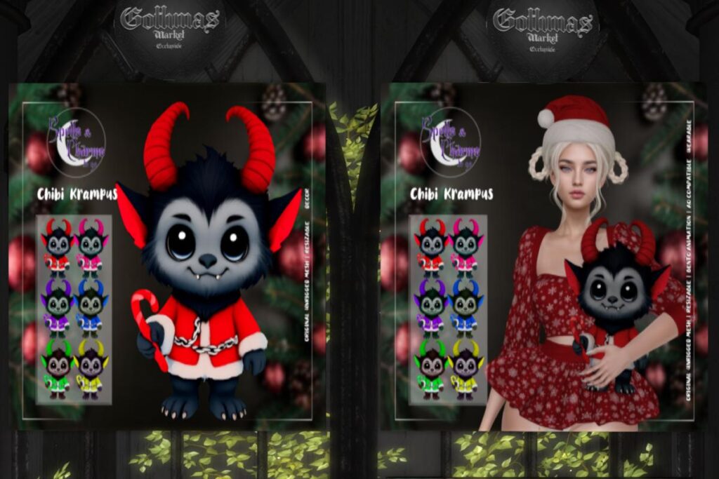 Chibi Krampus Decor, L$499 | Chibi Krampus Holdable, L$499