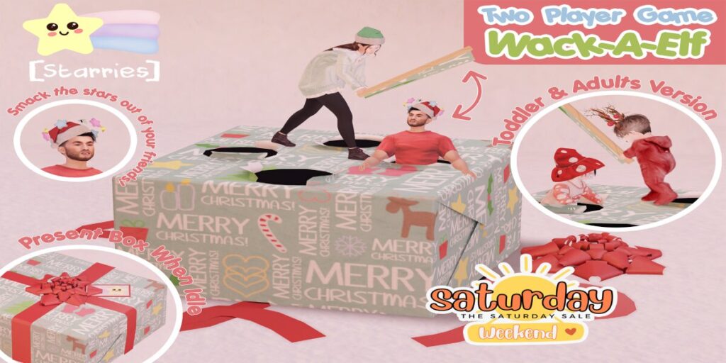 Wack-A-Elf Two Player Game	<a href="http://maps.secondlife.com/secondlife/Starries/250/242/23" target="_blank">Teleport</a>