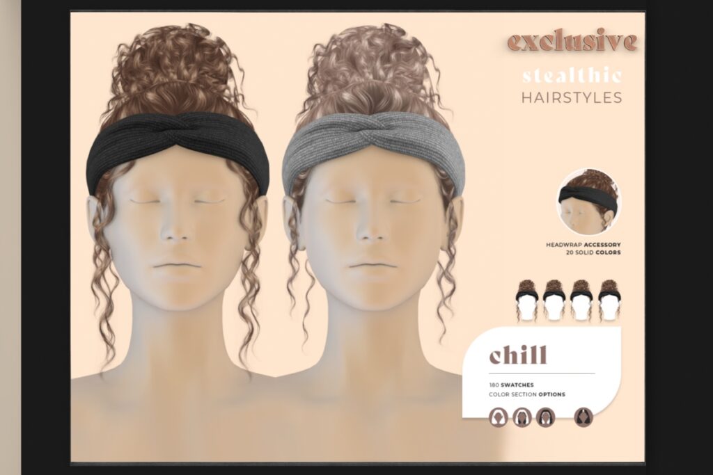 Chill Hairstyle, L$399 Basic Pack/L$199 Upgrade HUD/L$598 FP