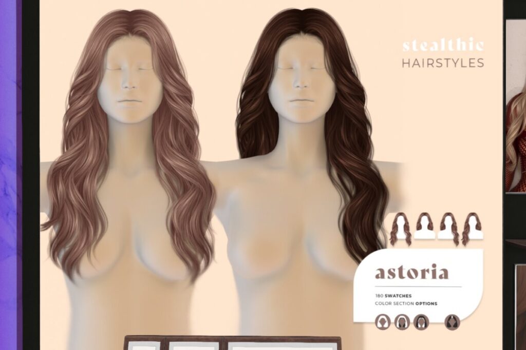 Astoria Hairstyle, L$399 each/L$598 FP