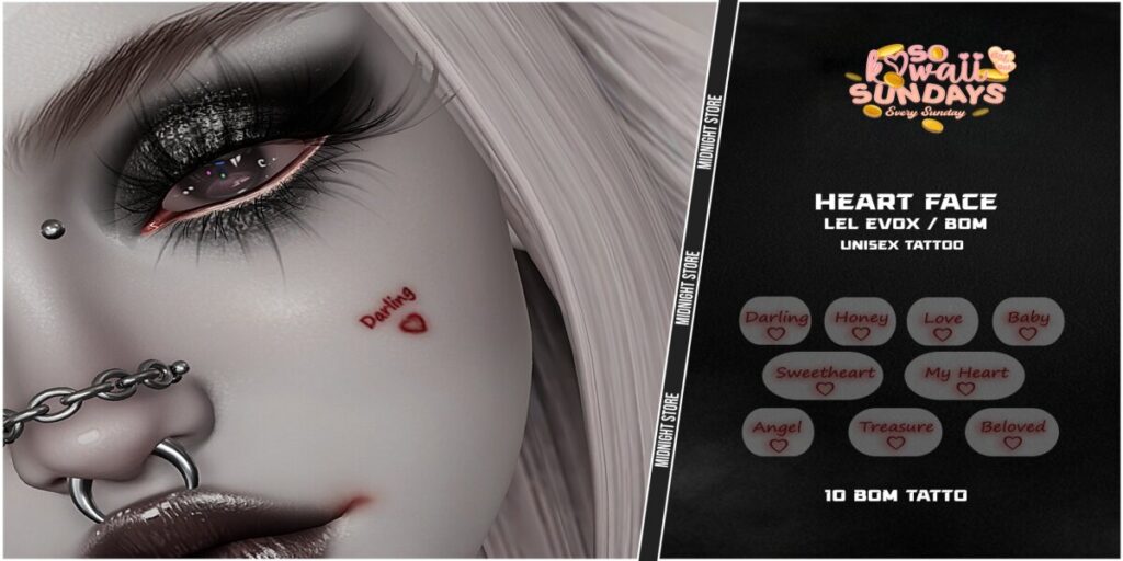 Heart Face Tattoo - BOM	&lt;a href=&quot;http://maps.secondlife.com/secondlife/Woodland%20Realm/193/192/23&quot; target=&quot;_blank&quot;&gt;Teleport&lt;/a&gt;