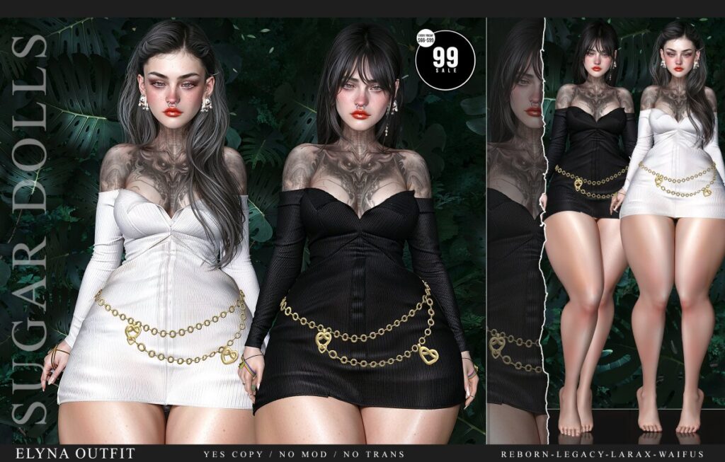 Elyna Outfit - Legacy/MaitreyaX/Reborn/+mods	<a href="http://maps.secondlife.com/secondlife/Woodland%20Realm/192/190/23" target="_blank">Teleport</a>