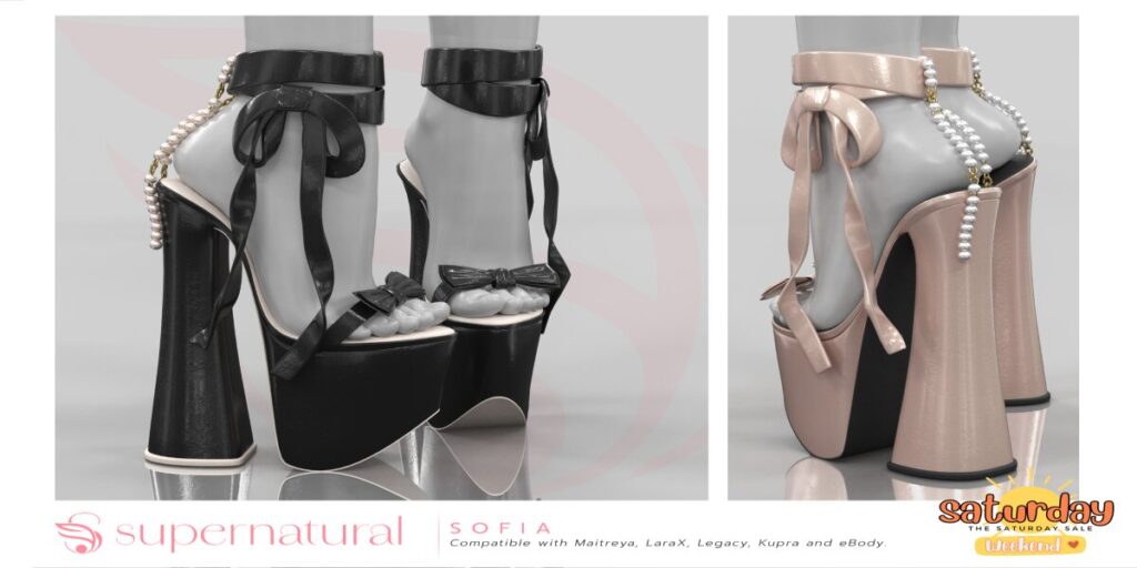 Sofia Heels - Inithium/Legacy/Maitreya/Reborn/+mods	<a href="http://maps.secondlife.com/secondlife/Supernatural/129/154/458" target="_blank">Teleport</a>