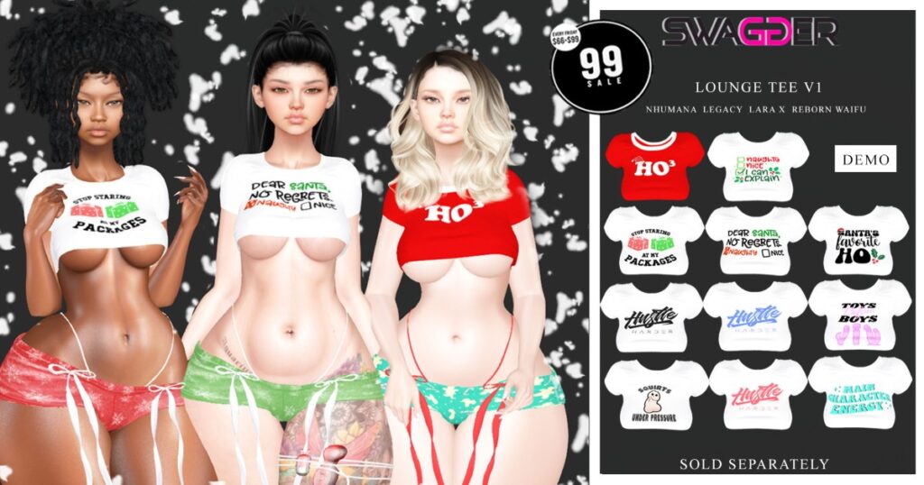 Lounge Tee V1 - Legacy/MaitreyaX/Nhumana/Reborn/+mods	&lt;a href=&quot;https://maps.secondlife.com/secondlife/CandyBar/222/25/2851&quot; target=&quot;_blank&quot;&gt;Teleport&lt;/a&gt;