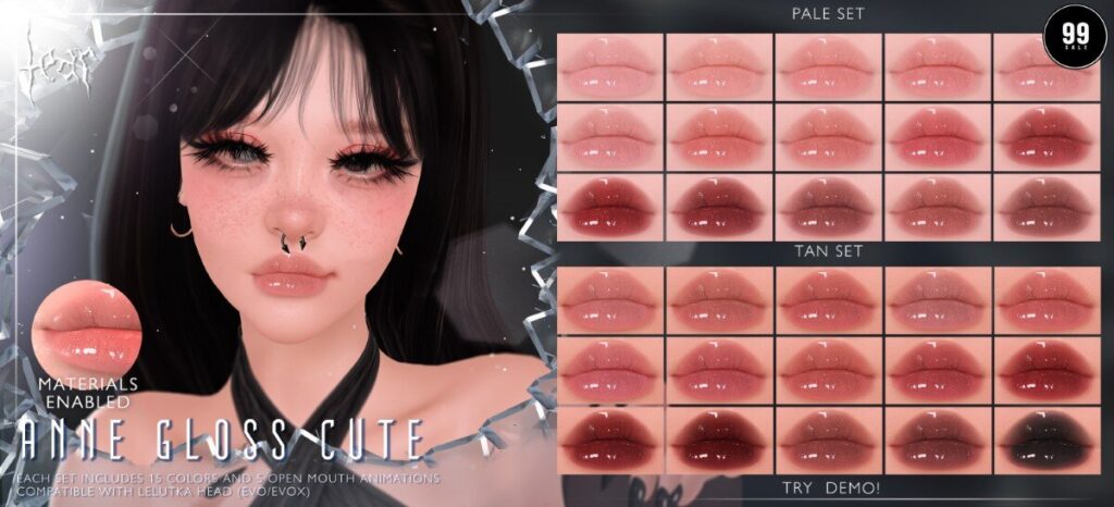 Anne Gloss Cute - Evo/EvoX	<a href="http://maps.secondlife.com/secondlife/Hashira/150/190/3" target="_blank">Teleport</a>