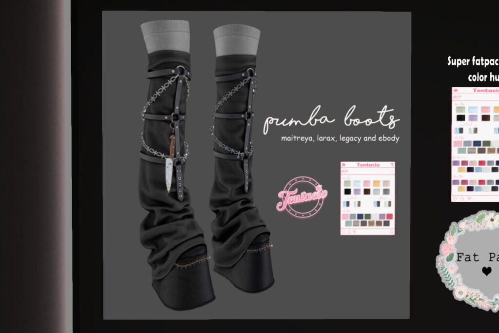 Pumba Boots - Legacy/Maitreya/Reborn/+mods, L$195 each/L$1105 FP