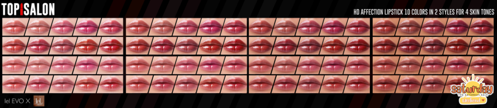 Affection Lipstick - Evo/EvoX	&lt;a href=&quot;http://maps.secondlife.com/secondlife/Cosmic%20Valley/184/103/523&quot; target=&quot;_blank&quot;&gt;Teleport&lt;/a&gt;