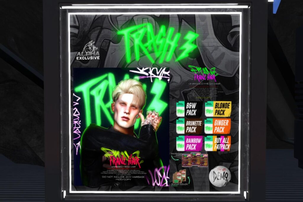 Franz Hair, L$299 each/L$1000 FP