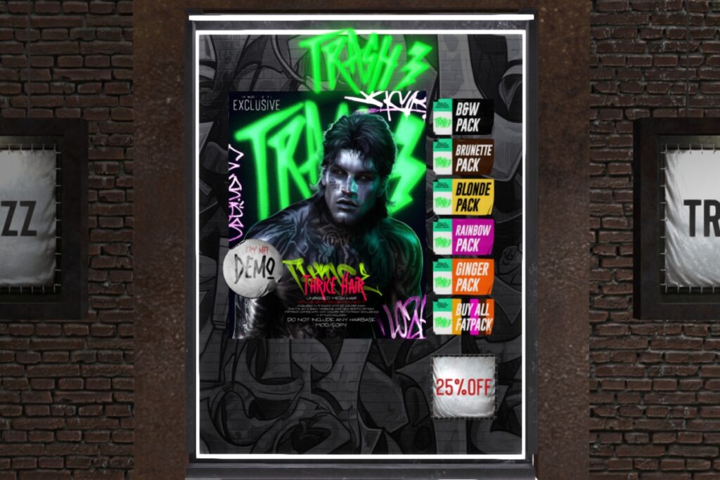 Thirce Hair, L$225 each/L$750 FP