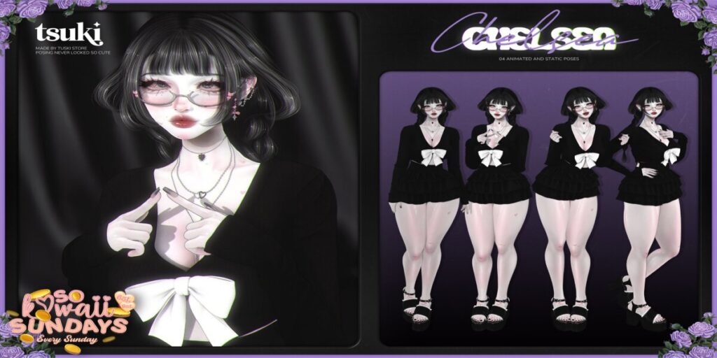 Chelsea Poses	<a href="http://maps.secondlife.com/secondlife/Dark%20Desires/246/177/25" target="_blank">Teleport</a>