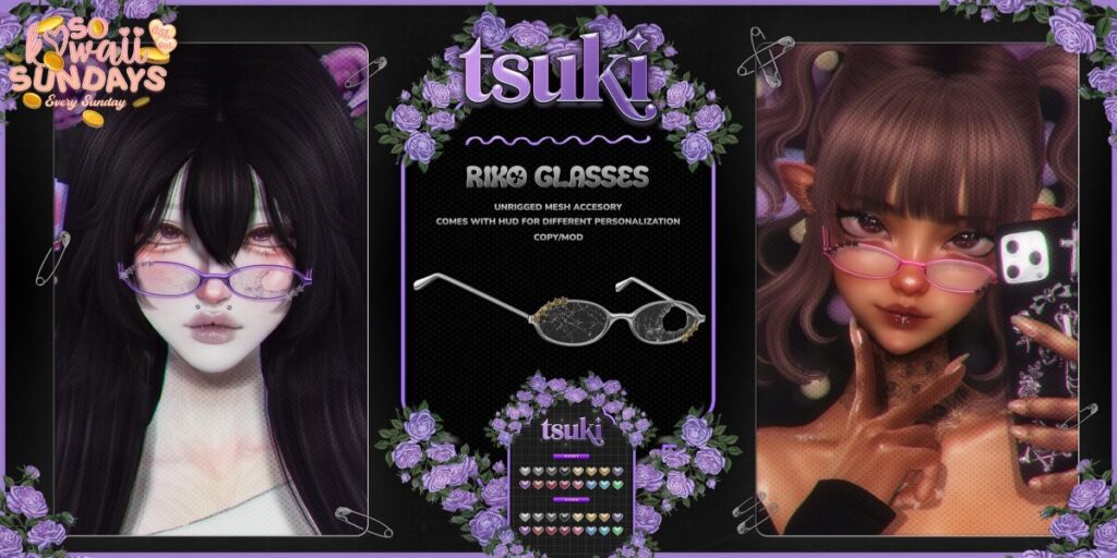 Riko Glasses	<a href="http://maps.secondlife.com/secondlife/Dark%20Desires/246/177/25" target="_blank">Teleport</a>