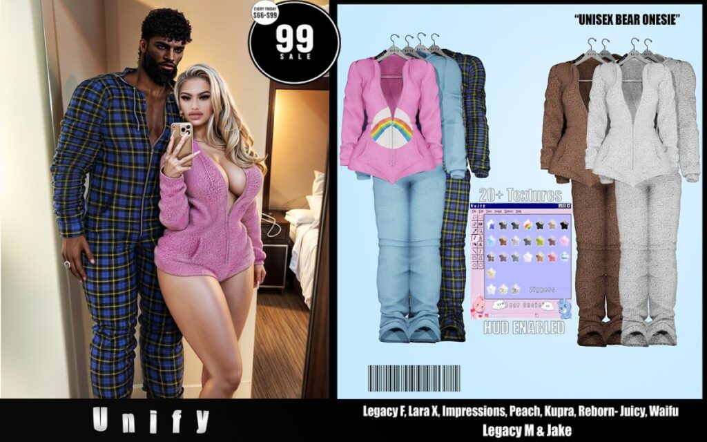Unisex Bear Onesie - Inithium/Jake/Legacy F+M/MaitreyaX/Peach/Reborn/Yentements/+mods	&lt;a href=&quot;http://maps.secondlife.com/secondlife/Madura/184/107/1008&quot; target=&quot;_blank&quot;&gt;Teleport&lt;/a&gt;