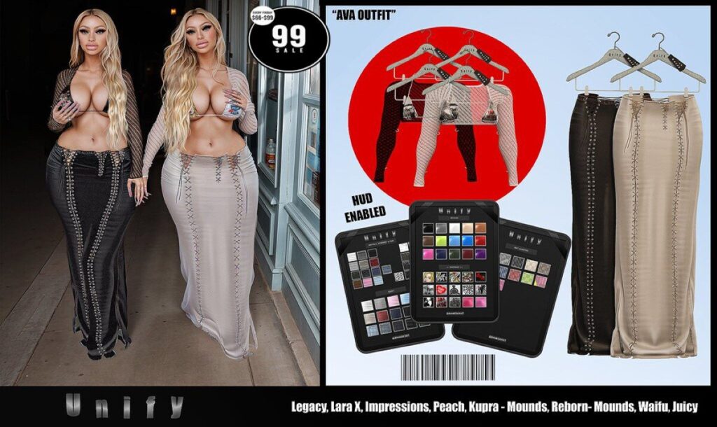 Ava Outfit - Inithium/Legacy/MaitreyaX/Peach/Reborn/Yentements/+mods	<a href="http://maps.secondlife.com/secondlife/Madura/184/107/1008" target="_blank">Teleport</a>