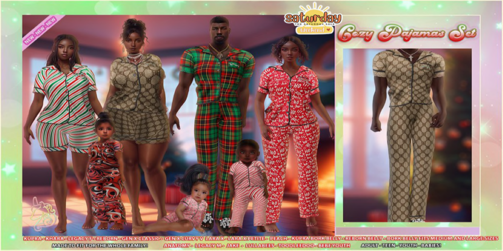 Cozy Pajamas Set - See Ad For Fits	&lt;a href=&quot;http://maps.secondlife.com/secondlife/Universa/213/186/2&quot; target=&quot;_blank&quot;&gt;Teleport&lt;/a&gt;