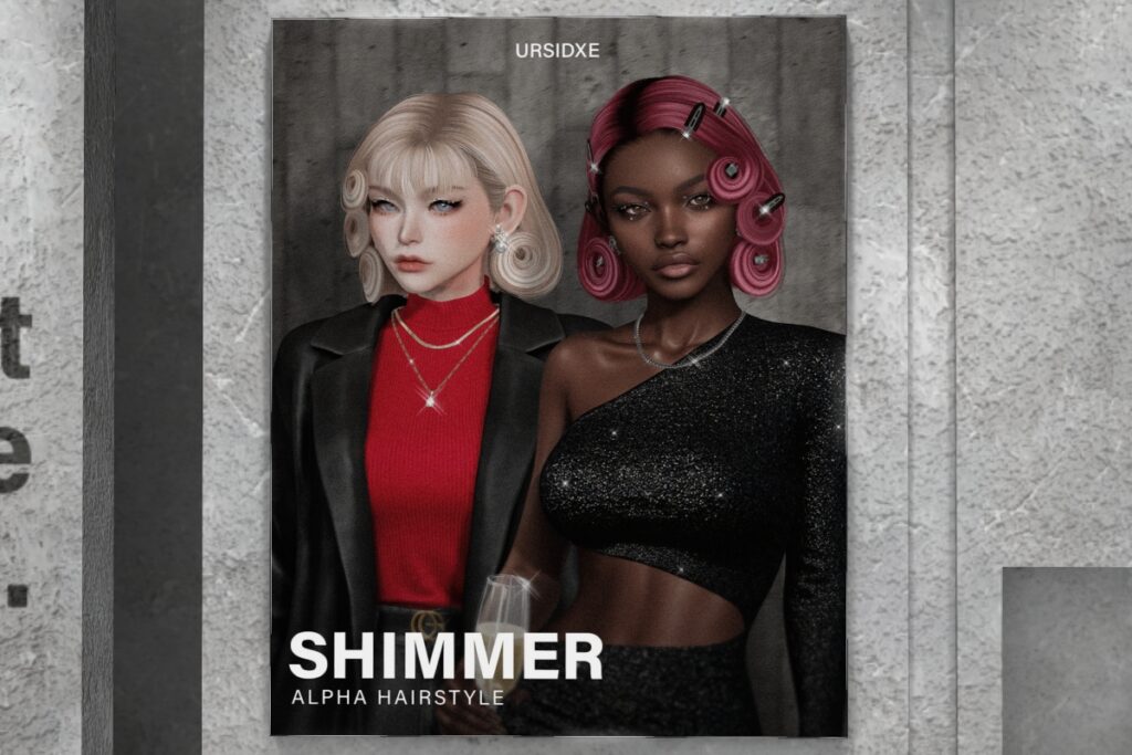 Shimmer Hairstyle, L$399 Starter Pack/L$199 Upgrade Pack/L$589 FP
