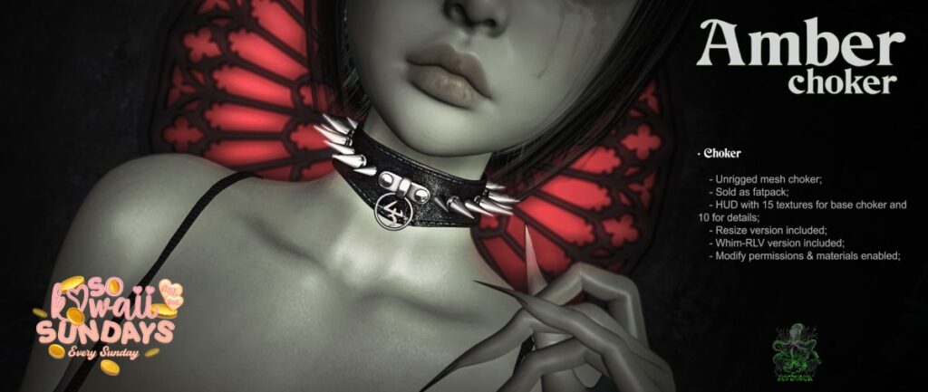 Amber Choker	&lt;a href=&quot;http://maps.secondlife.com/secondlife/Tomoeda/58/184/28&quot; target=&quot;_blank&quot;&gt;Teleport&lt;/a&gt;