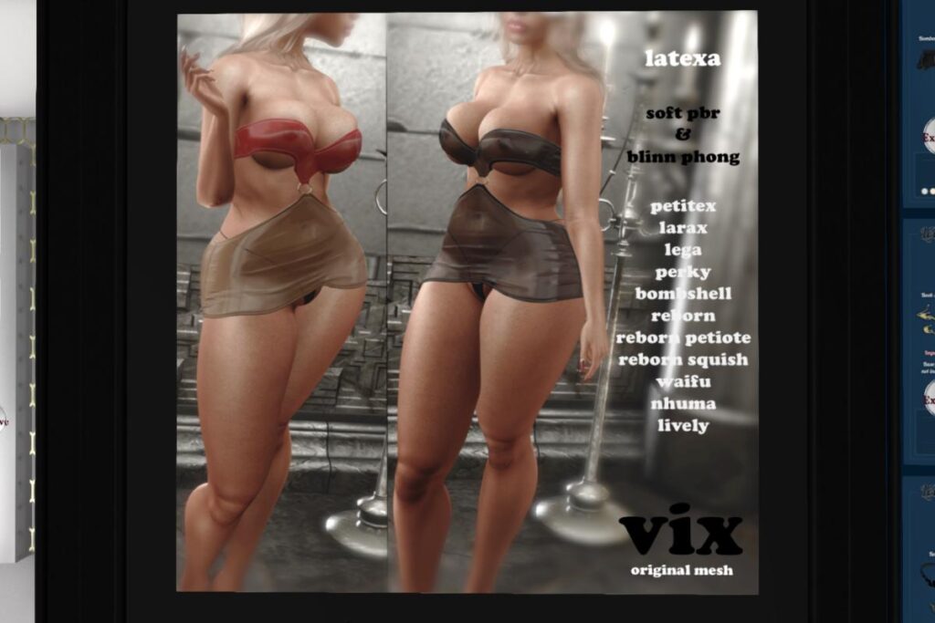 Latexa Dress - Legacy/MaitreyaX/Nhumana/Reborn/+mods, L$500 each/L$2000 FP