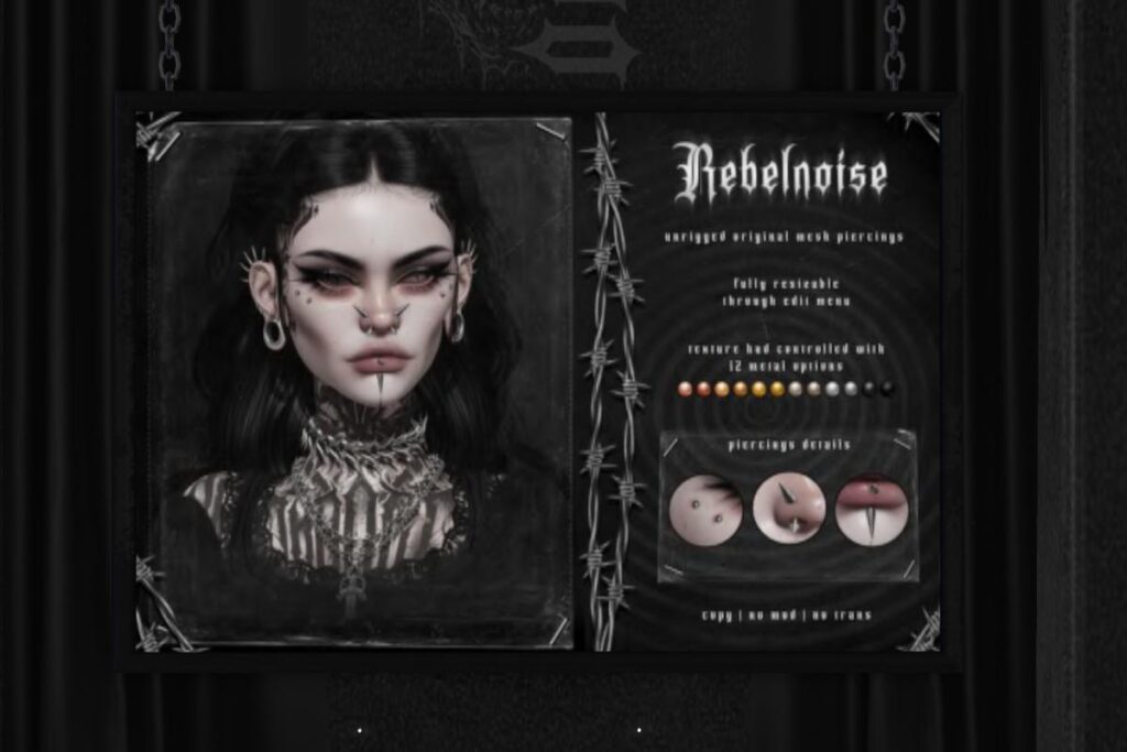 Rebelnoise Piercings, L$399