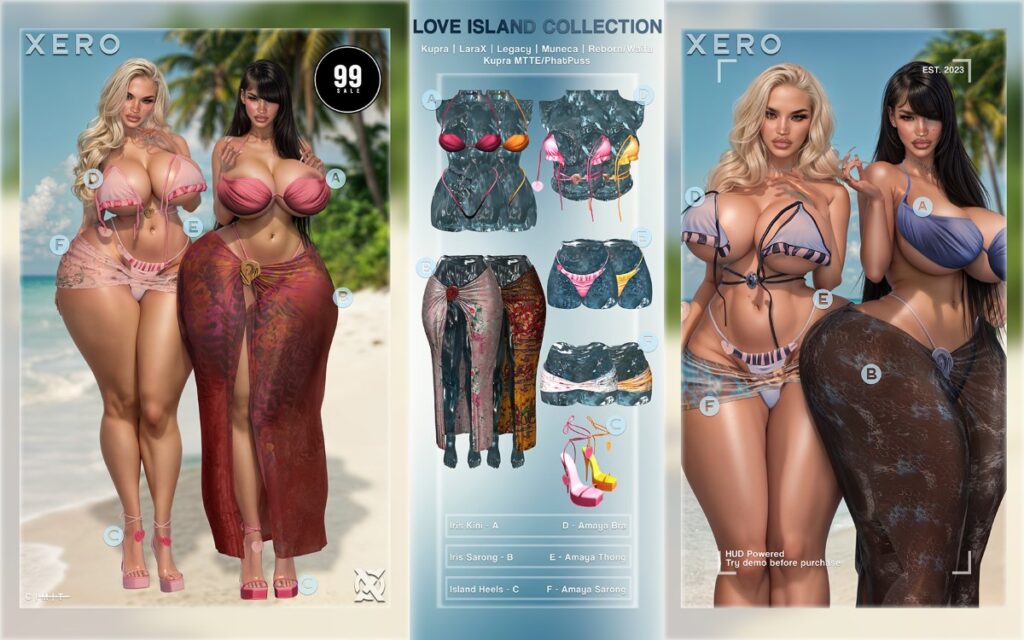 Love Island Collection - Inithium/Legacy/MaitreyaX/Reborn/Yentements/+mods	&lt;a href=&quot;http://maps.secondlife.com/secondlife/Holiday%20Cove/142/86/1262&quot; target=&quot;_blank&quot;&gt;Teleport&lt;/a&gt;