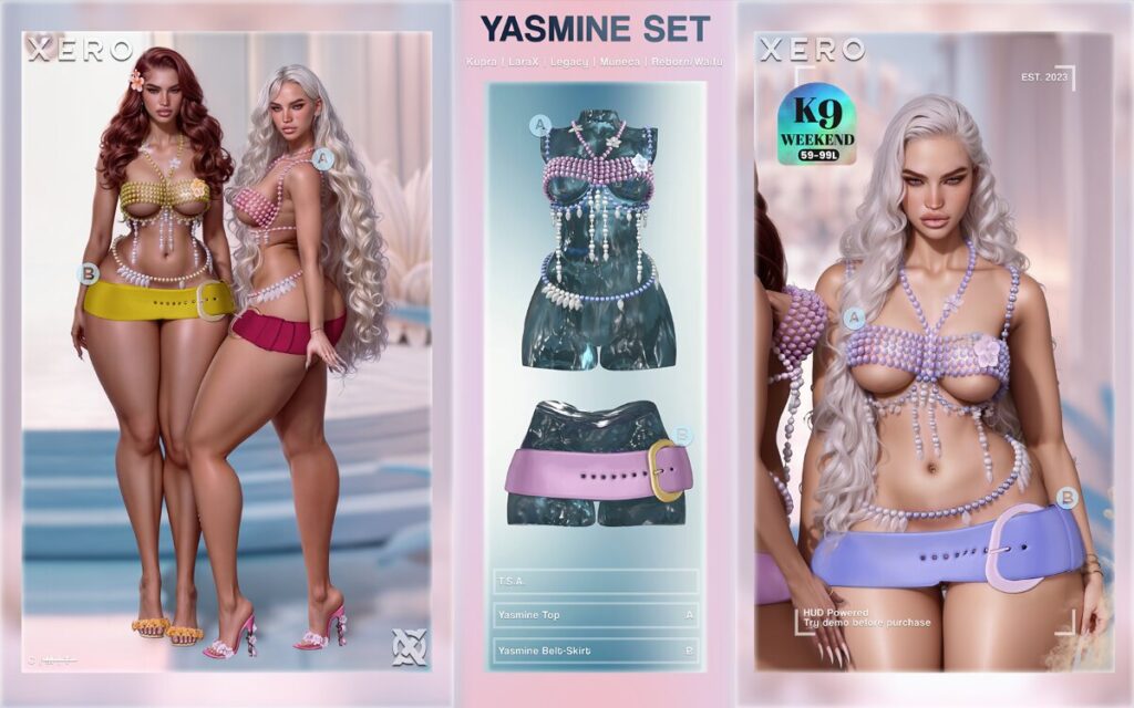 Yasmine Set - Inithium/Legacy/MaitreyaX/Reborn/Yentements/+mods	<a href="http://maps.secondlife.com/secondlife/Holiday%20Cove/142/86/1262" target="_blank">Teleport</a>