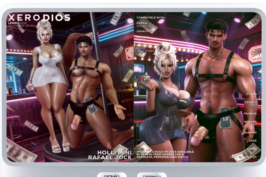 Rafael Jock - GianniX/Inithium/Jake/Kario/Legacy F+M/Reborn/Yentements, L$345 each/L$1299 FP