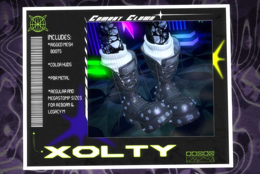 Combat Clown Boots - Legacy M/Reborn, L$799