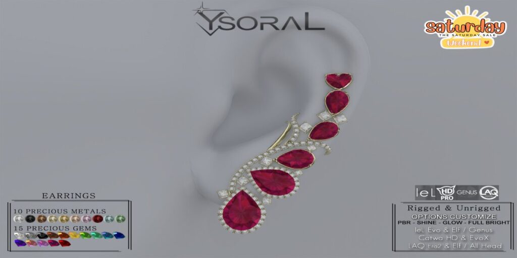 Celeste Earring - Catwa/EvoX/Genus/LAQ	&lt;a href=&quot;https://maps.secondlife.com/secondlife/ysoral/128/128/35&quot; target=&quot;_blank&quot;&gt;Teleport&lt;/a&gt;