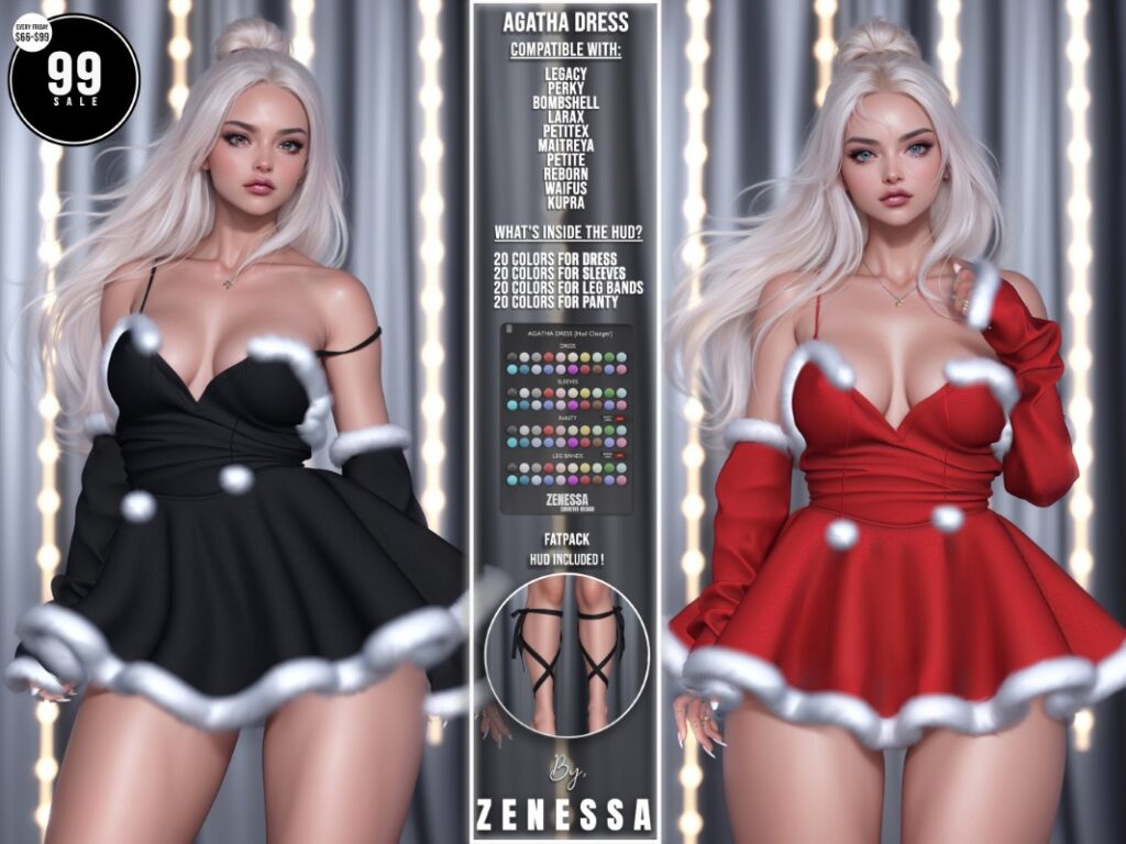 Agatha Dress - Inithium/Legacy/Maitreya/Reborn/+mods	&lt;a href=&quot;http://maps.secondlife.com/secondlife/Couture%20Way/72/34/22&quot; target=&quot;_blank&quot;&gt;Teleport&lt;/a&gt;