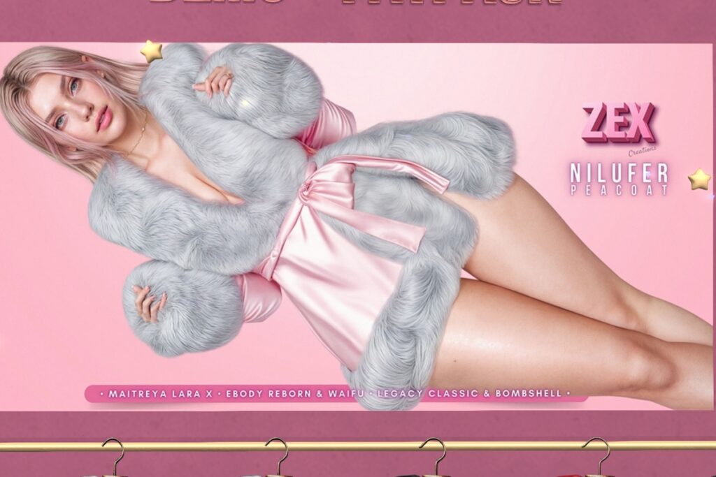 Nilufer Peacoat - Legacy/MaitreyaX/Reborn/+mods, L$188 each/L$888 FP