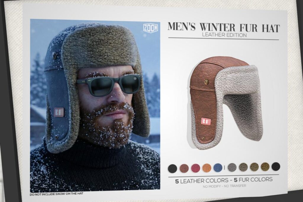 Mens Winter Fur Hat, L$159