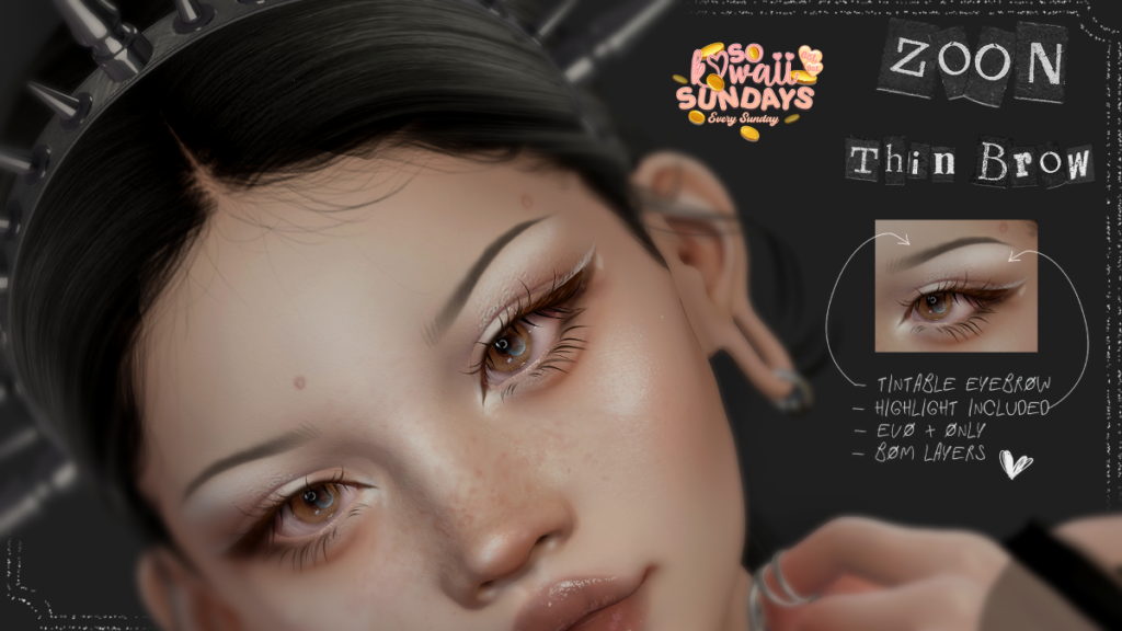 Thin Brow Eyebrows - EvoX	&lt;a href=&quot;http://maps.secondlife.com/secondlife/Timida/50/175/1466&quot; target=&quot;_blank&quot;&gt;Teleport&lt;/a&gt;