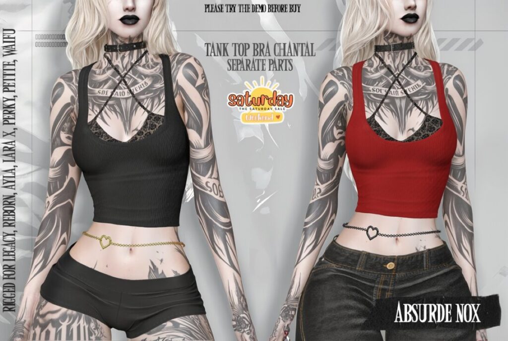 Tank Top Bra Chantal - Ayla/Legacy/Maitreya/Reborn/+mods	&lt;a href=&quot;http://maps.secondlife.com/secondlife/Evergreen/56/126/3512&quot; target=&quot;_blank&quot;&gt;Teleport&lt;/a&gt;