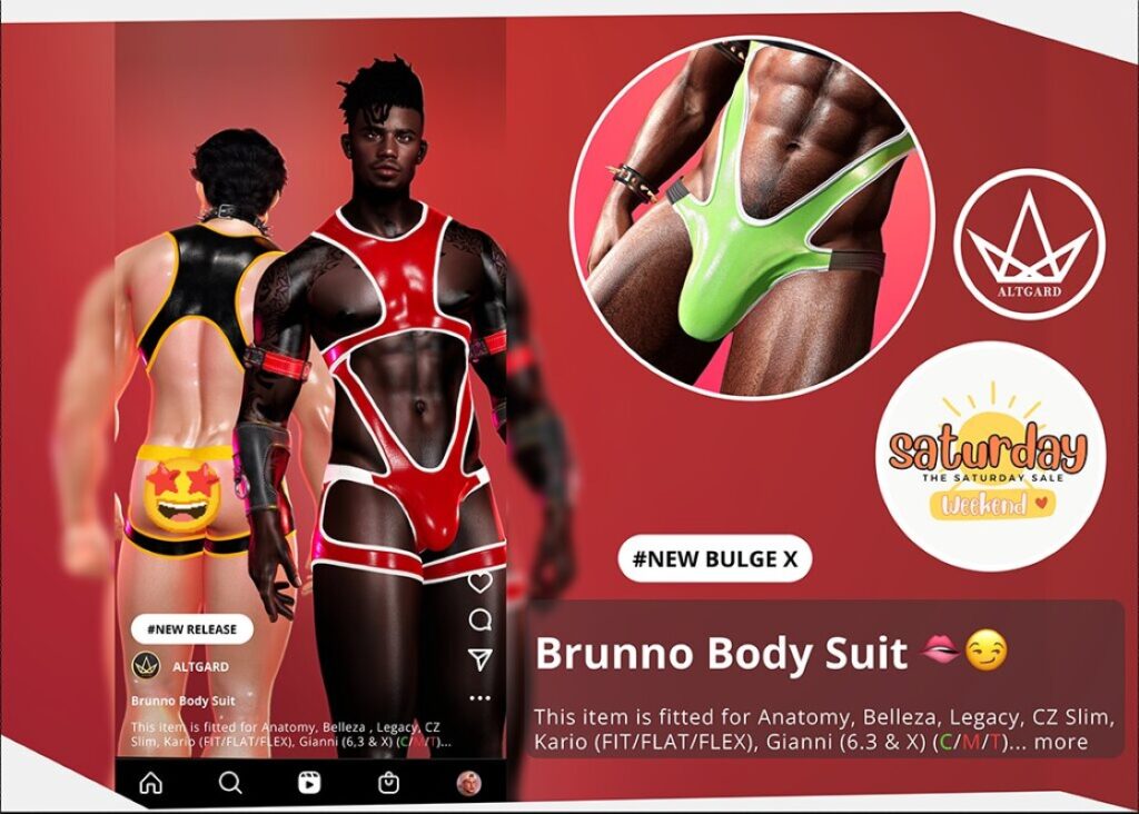 Brunno Body Suit - Anatomy/CZ Slim/GenX/Gianni/Legacy/+mods	&lt;a href=&quot;http://maps.secondlife.com/secondlife/Gladstone%20Cove/45/192/1204&quot; target=&quot;_blank&quot;&gt;Teleport&lt;/a&gt;