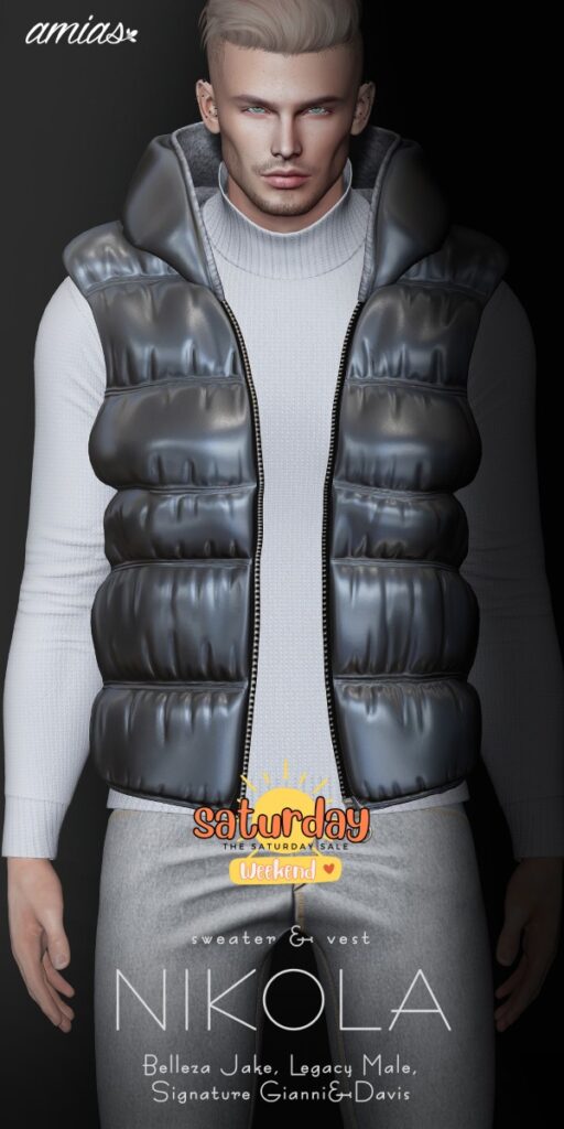 Nikola Sweater &amp; Vest - Jake/Legacy/Signature	&lt;a href=&quot;http://maps.secondlife.com/secondlife/Cartier/149/115/1387&quot; target=&quot;_blank&quot;&gt;Teleport&lt;/a&gt;