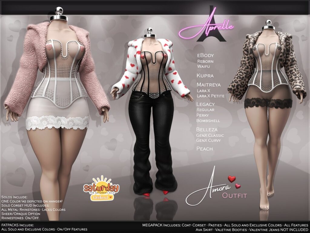 Amora Outfit - GenX/Inithium/Legacy/Maitreya/Peach/Reborn/+mods	&lt;a href=&quot;http://maps.secondlife.com/secondlife/Woodloch/162/123/983&quot; target=&quot;_blank&quot;&gt;Teleport&lt;/a&gt;