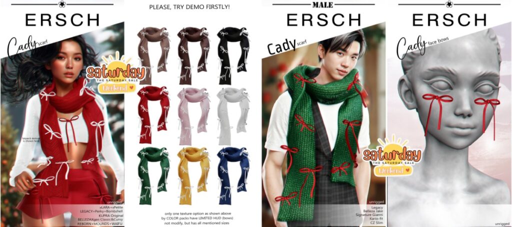 Cady Scarf - GenX/Inithium/Legacy/MaitreyaX/Reborn/+mods	&lt;a href=&quot;http://maps.secondlife.com/secondlife/Lyrics/29/72/33&quot; target=&quot;_blank&quot;&gt;Teleport&lt;/a&gt;