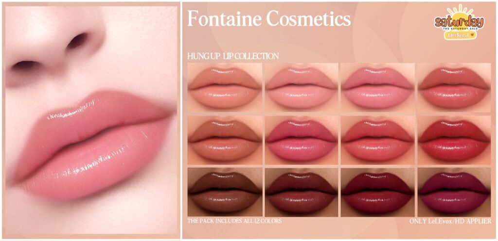 Hung Up Lip Collection	&lt;a href=&quot;https://maps.secondlife.com/secondlife/VELOUR/66/140/83&quot; target=&quot;_blank&quot;&gt;Teleport&lt;/a&gt;