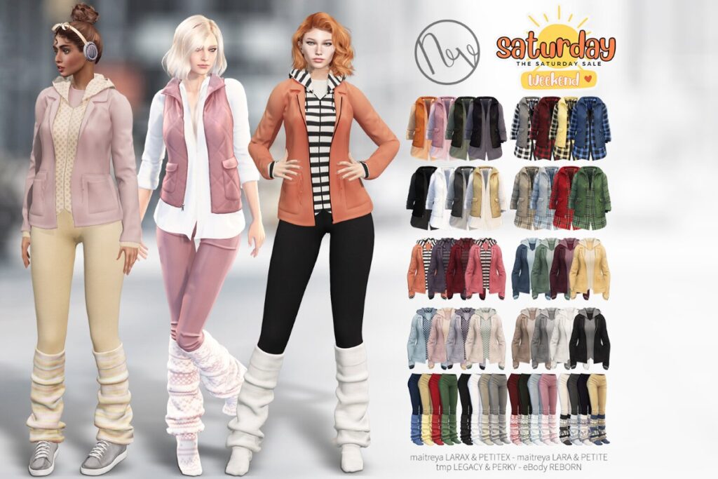 Nippy Jacket &amp; Mcfly Top &amp; Chaotic Leggings - Legacy/Maitreya/Reborn/+mods	&lt;a href=&quot;http://maps.secondlife.com/secondlife/Neve/128/114/25&quot; target=&quot;_blank&quot;&gt;Teleport&lt;/a&gt;