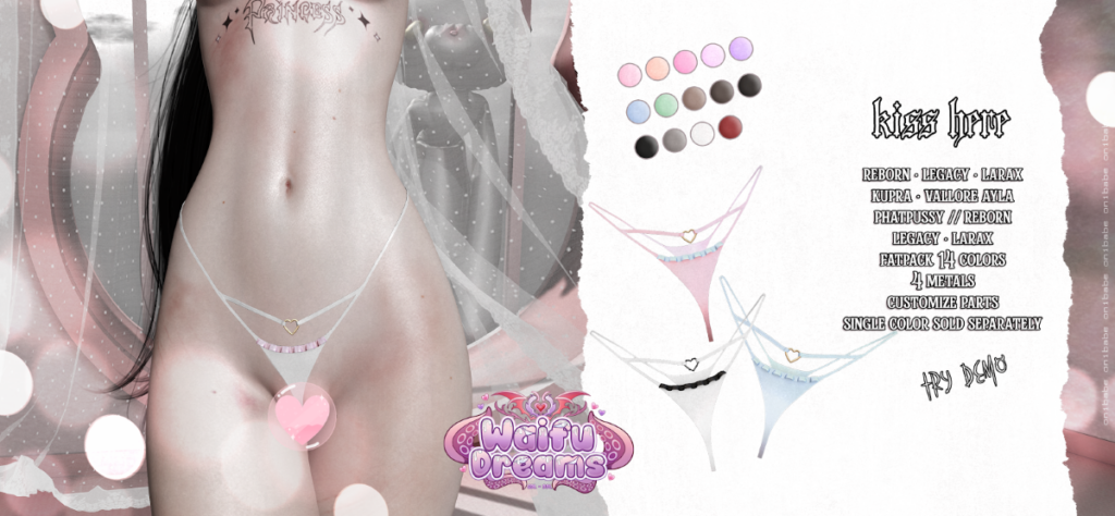 Kiss Here Panties - Ayla/Inithium/Legacy/Maitreya/Reborn/+mods