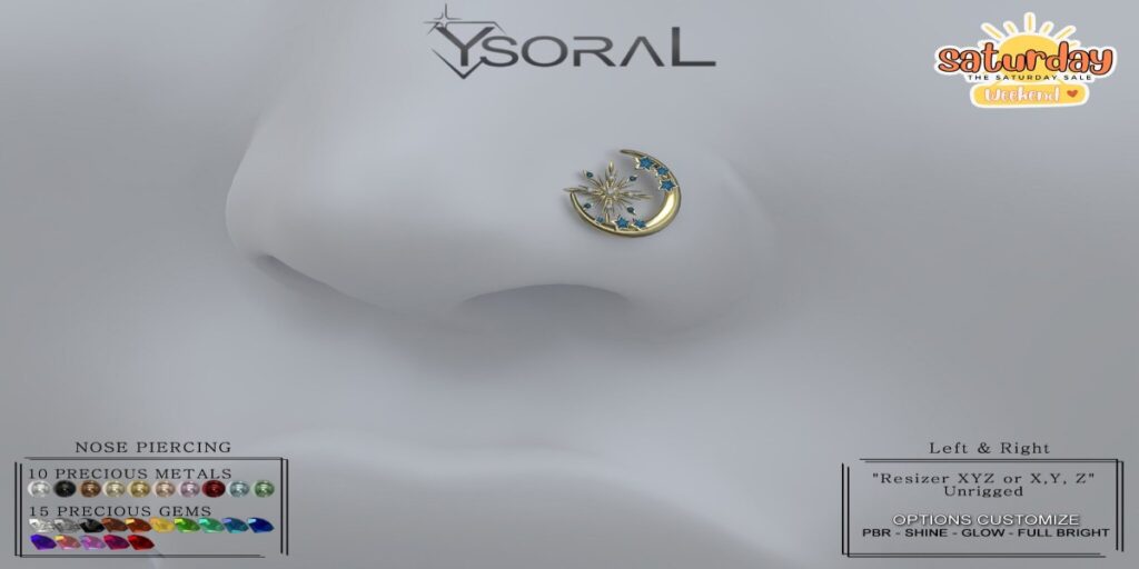 Holly Nose Piercing	<a href=" https://maps.secondlife.com/secondlife/ysoral/128/128/35" target="_blank">Teleport</a>