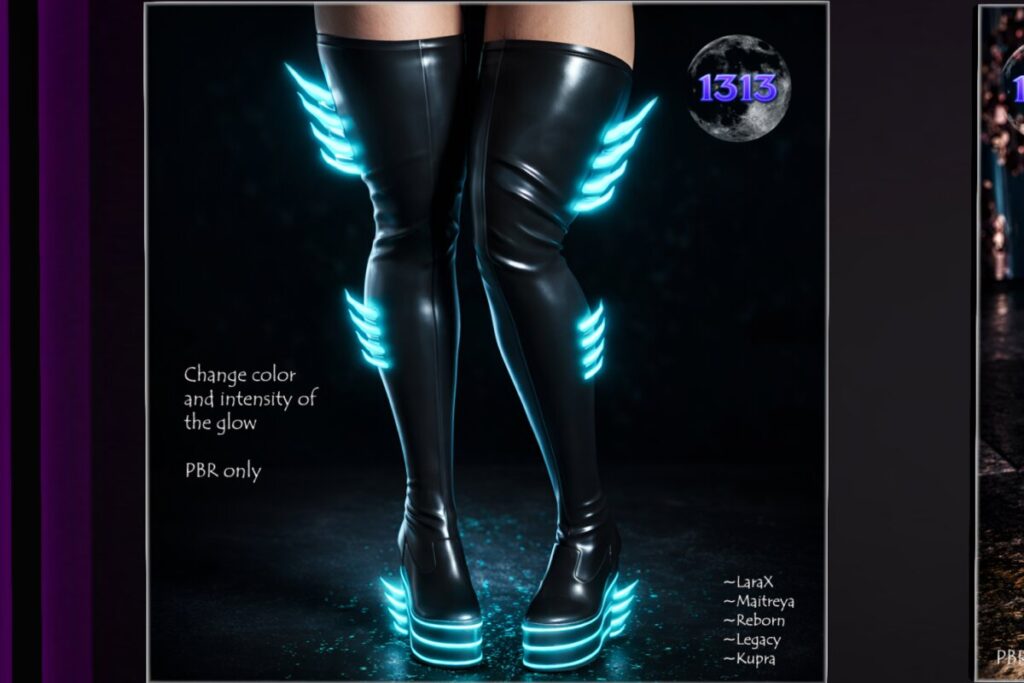 Sigourney Boots - Inithium/Legacy/Maitreya/Reborn/+mods, L$275 each/L$999 FP