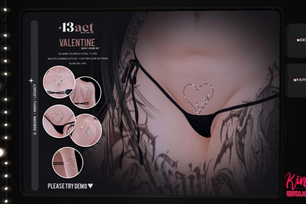 Valentine Body Gems Set - Legacy/Reborn/+mods, L$399
