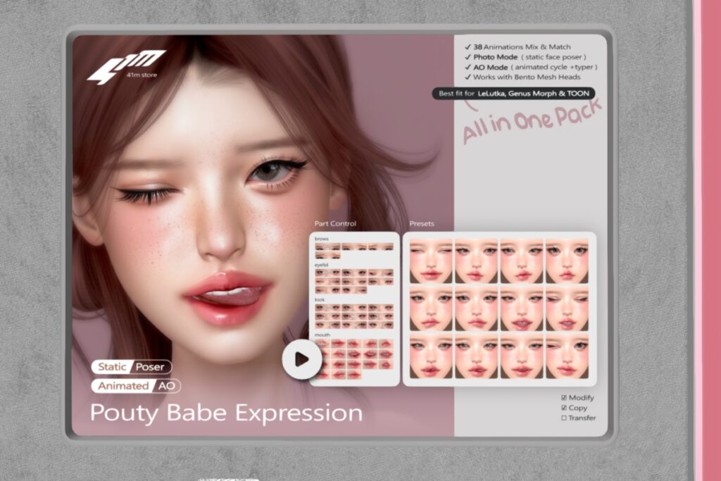 Pouty Babe Expression AO, L$699