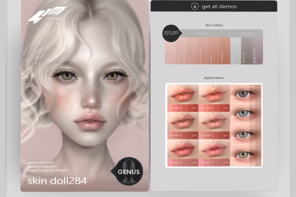 Skin Doll284 - Genus Morph, L$799 each | Eyes &amp; Lips Doll284 - Genus Morph, L$299