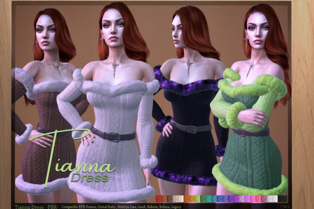 Tianna Dress - Eve/GenX/Legacy/Maitreya/Reborn/+mods, L$390