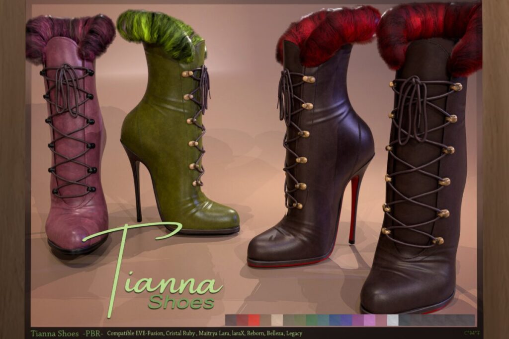 Tianna Shoes - Eve/GenX/Legacy/Maitreya/Reborn/+mods, L$290