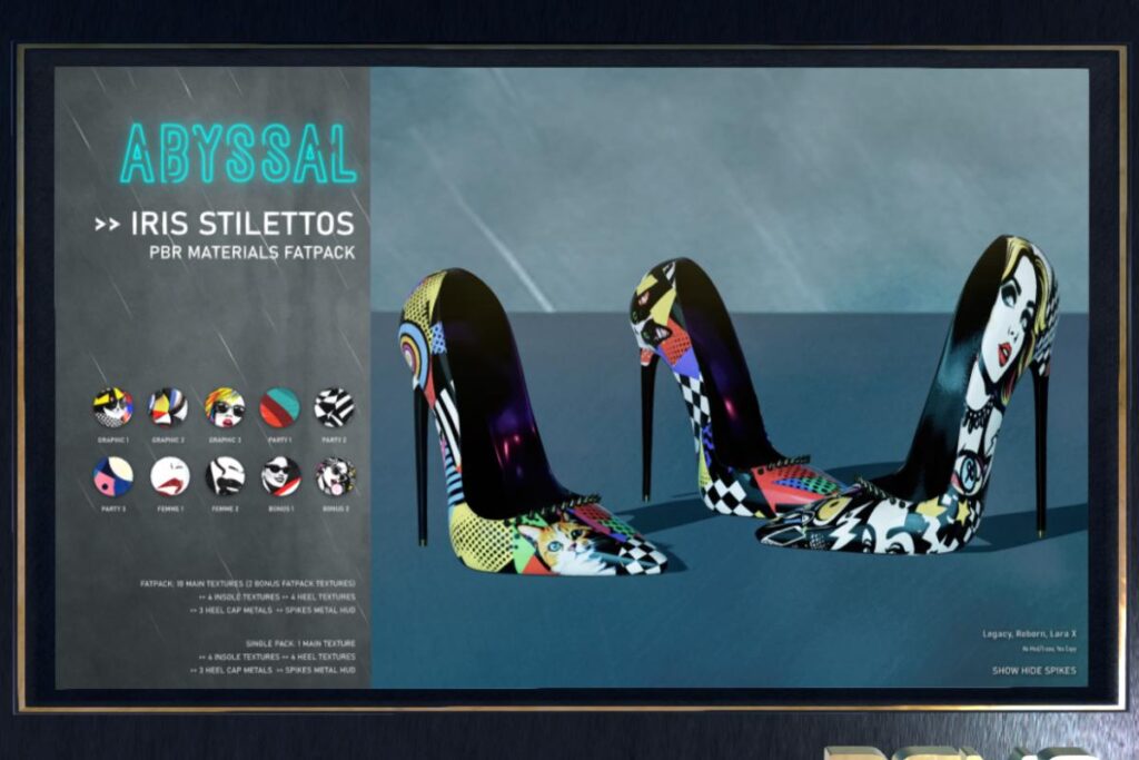 Iris Stilettos - Legacy/MaitreyaX/Reborn, L$307 each/L$2299 FP