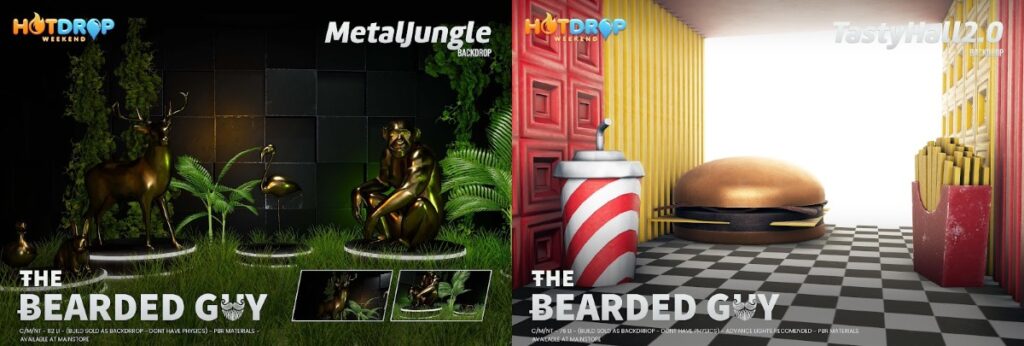 Metal Jungle &amp; Tasty Hall 2.0 Backdrops