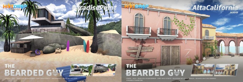 Paradise Point &amp; Alta California Backdrops