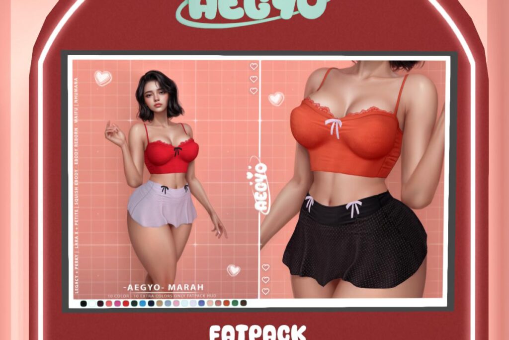 Marah Top &amp; Skirt - Legacy/MaitreyaX/Nhumana/Reborn/+mods, L$198 each/L$998 FP